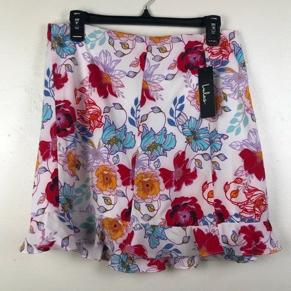 NWT Lulus White Floral Skirt - Picture 4 of 8